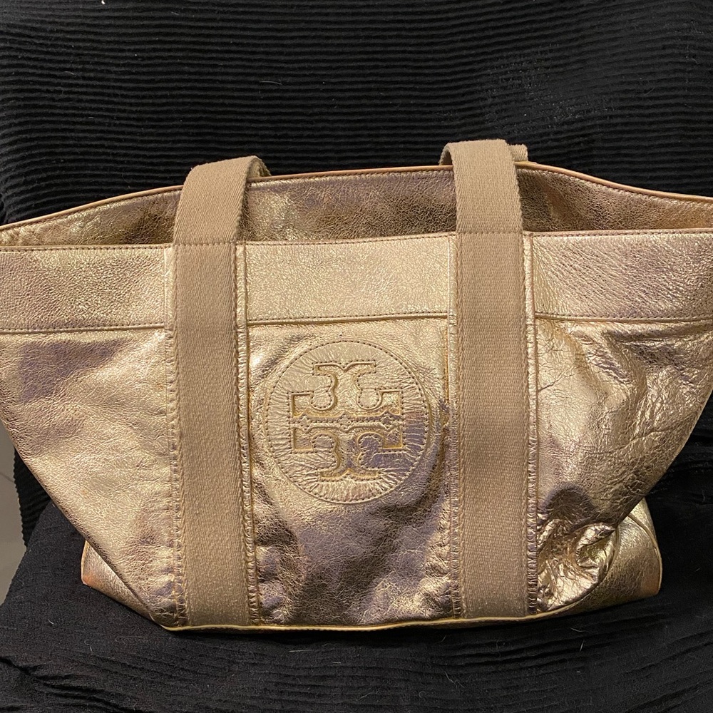 Tory Burch Metallic Leather Tote